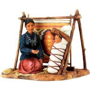  Indian Woman Weaving   Collectible Figurine Statue 