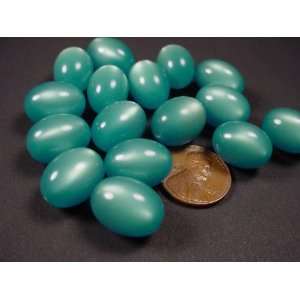  Vintage Light Teal Moonglow Lucite Oval Beads Arts 