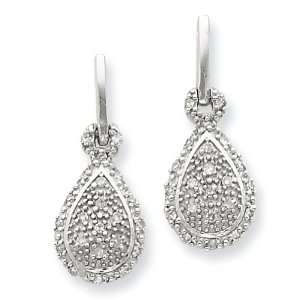  Sterling Silver Diamond Earrings: Jewelry