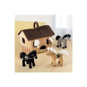  Plush Horse Stable Playset: Toys & Games