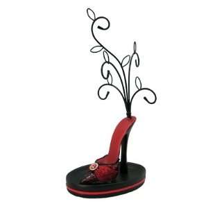  Cocktail Party Shoe Jewelry Holder Red Stand 9in