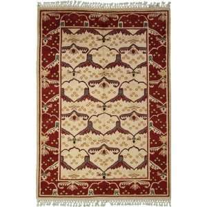   11 x 911 Ivory Hand Knotted Wool Ziegler Rug: Furniture & Decor
