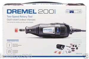 Dremel 200 1/15 Two Speed Rotary Tool Kit 15,000 / 35,000 RPM 15 