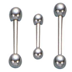 16 Ga. (1.2 mm) x 8 & 10 mm Long Stainless Steel Straight Barbell with 