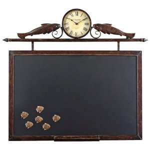  Old Lures Metal Wall Clock and Chalkboard: Home & Kitchen