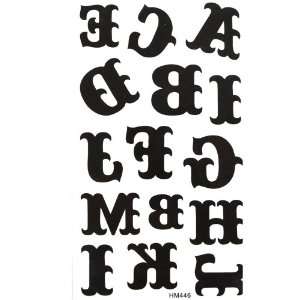   tattoo sticker black totem letters of the alphabet A to M: Beauty