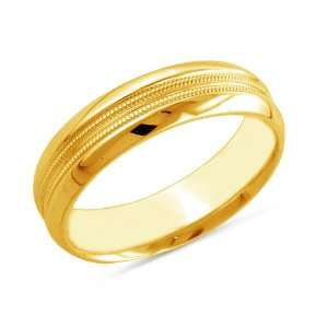  6mm Comfort Fit Milgrain Wedding Band Ring SIZE 8: Jewelry