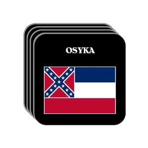   State Flag   OSYKA, Mississippi (MS) Set of 4 Mini Mousepad Coasters