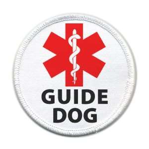  GUIDE DOG Medical Alert Symbol 4 inch Sew on Patch 