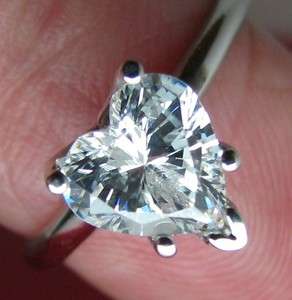 50 CT HEART CUT MAN MADE DIAMOND ENGAGEMENT RING GENUINE 14K SOLID 