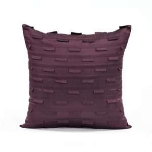  18 X 18 Burgundy Silk Dupioni Pintuck Throw Pillow Cover 