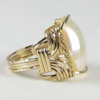 Mabe Pearl Ring 14K Rolled Gold Jewelry  
