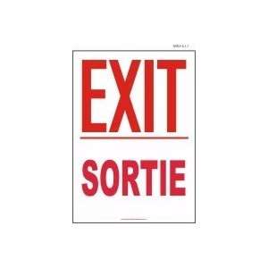 ENGLISH/FRENCH EXIT 14X10 Adhesive Dura Vinyl Sign: Home 