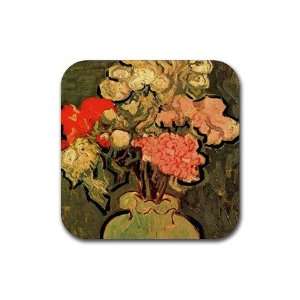 Still Life Vase with Rose Mallows By Vincent Van Gogh Square Coasters