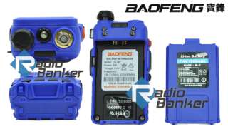 BAOFENG NEW Model UV 5R Blue Dual Band UHF/VHF Radio + free earpiece 