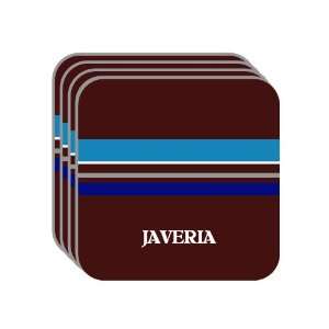 Personal Name Gift   JAVERIA Set of 4 Mini Mousepad Coasters (blue 