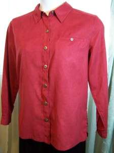 CHICOS Red, Lime, or Tan UltraSuede Shirt Jacket 2 L  