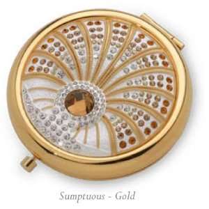 Vanity Fair Sumptuous Silver Mirrored Compact with Swarovski Crystals