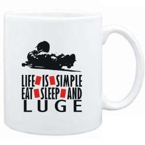  White  LIFE IS SIMPLE. EAT , SLEEP & Luge  Sports