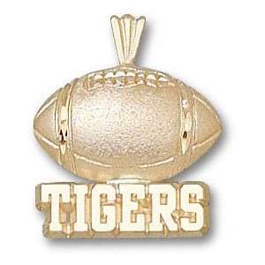  LSU Tigers Solid 10K Gold TIGERS Football Pendant 