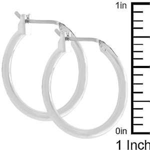  3/4 inch Silver Classic Small Huggie Hoop Earrings 
