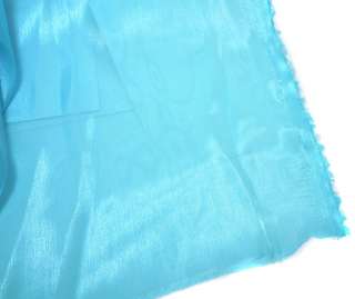 k35 Aqua Blue Mirror Organza Fabric Mesh Sheer by Yard  