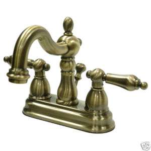 Center Set Lavatory Faucet in Antique Brass Finish  