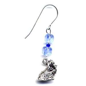  Blue Yorkshire Terrier Earrings Sterling Silver Jewelry 
