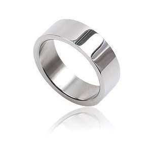  Mission 8mm Stainless Steel Flat Band Ring  Size 12 