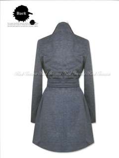   New Womens Coat Cashmere Blending Wide Lapels XS S M L XL**  