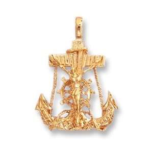  LIOR   Pendant   Jesus Anchor   24kt Gold Overlay (Gold 