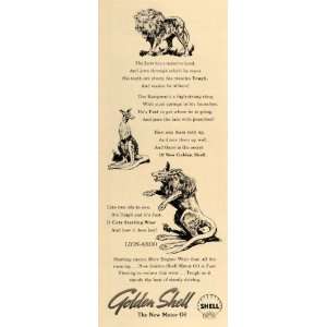   Motor Oil Gasoline Lion Engine   Original Print Ad