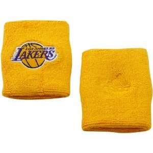adidas Los Angeles Lakers 2 Pack Gold Terry Cloth Wristbands:  