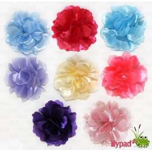 Lilypad Brand  8 Piece Spring Colored Camillia Hair Flowers & Brooch 