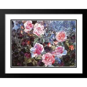 Amanda Richardson Framed and Double Matted 33x41 Rose and Black 