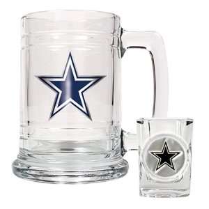  Dallas Cowboys Beer Mug & Shot Glass Set Sports 