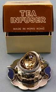 Vintage Knobler Tea Infuser Shaped Like Teapot Lid Tray  
