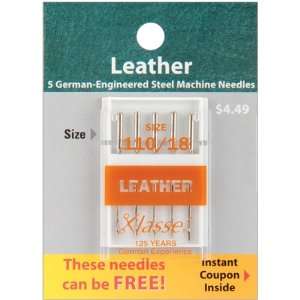   : Klasse Leather Machine Needles  110/18 5/Pkg: Arts, Crafts & Sewing