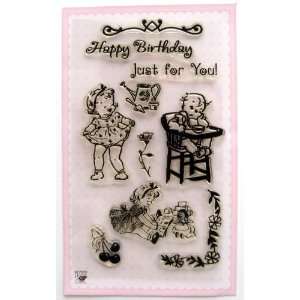  Laughing Baby Girl / Vintage Clear Stamps Set Arts 
