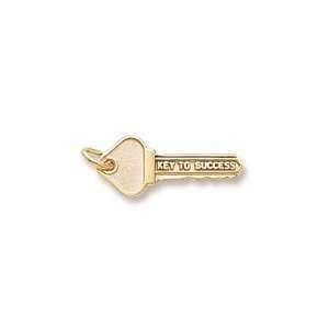  Key To Success Charm in Yellow Gold Jewelry