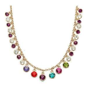   Swarovski Elements Crystal Colored Lariat Necklace 18 CN3348: Jewelry