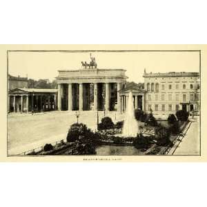  1900 Print Brandenburg Gate Landscape Architecture Berlin 
