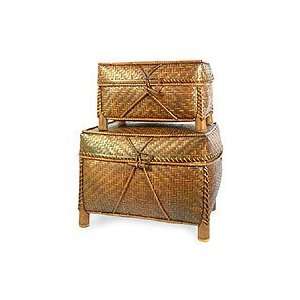  Bamboo chests, Lahu Diamonds (pair)