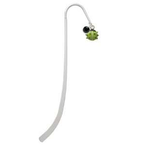  Mini Lime Green Ladybug Silver Plated Charm Bookmark with 
