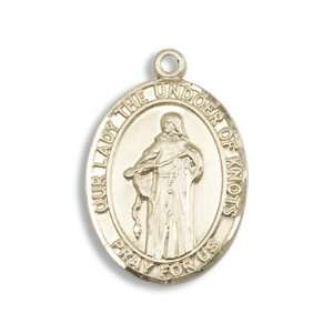  Gold Filled Our Lady Of Knots Pendant GF Lite Curb Chain 