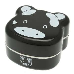  Kotobuki 2 Tier Bento Box, Black Cow