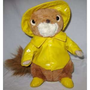   Singing Raindrops Plush Squirrel in Raincoat & Hat Plush: Toys & Games