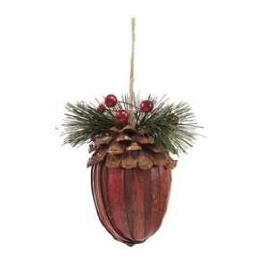   Natural Acorn Pine Cone and Berry Christmas Ornament 