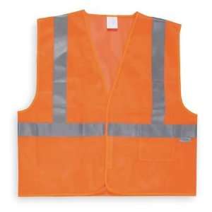 ANSI Rated Safety Vests, Polyester Mesh Safety Vest,Reflective,Orange,