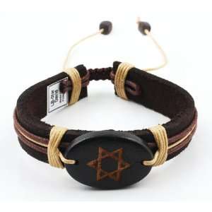    Trendy Celeb Genuine Leather Bracelet   STAR DAVID: Jewelry